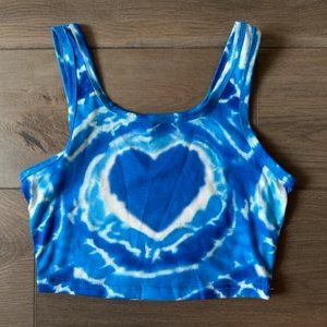 SHEIN WOMENS HEART TIE DYE CROPPED TANK TOP